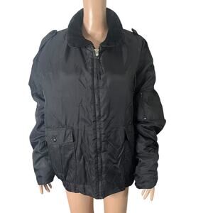 National Patrol Bomber Jacket Black Size 3XL Full Zip Front